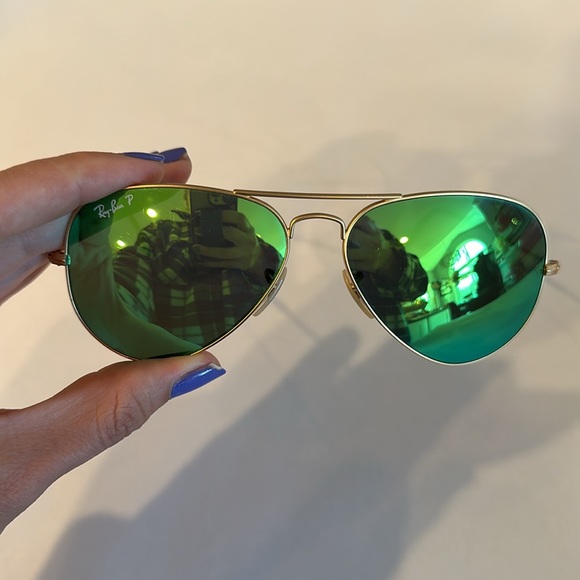 Ray ban green mirror polarized aviator - Picture 2 of 11